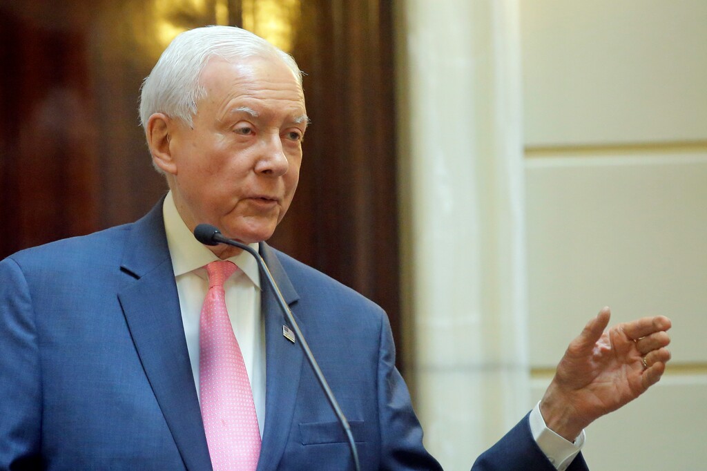 FILE - In this Feb. 22, 2017, file photo, Sen. Orrin Hatch, R-Utah, speaks to the Utah Senate at the Utah State Capitol in Salt Lake City. After their humiliating loss on health care, Republicans in Congress could use a quick victory on a big issue. It won’t be an overhaul of the tax code. (AP Photo/Rick Bowmer)