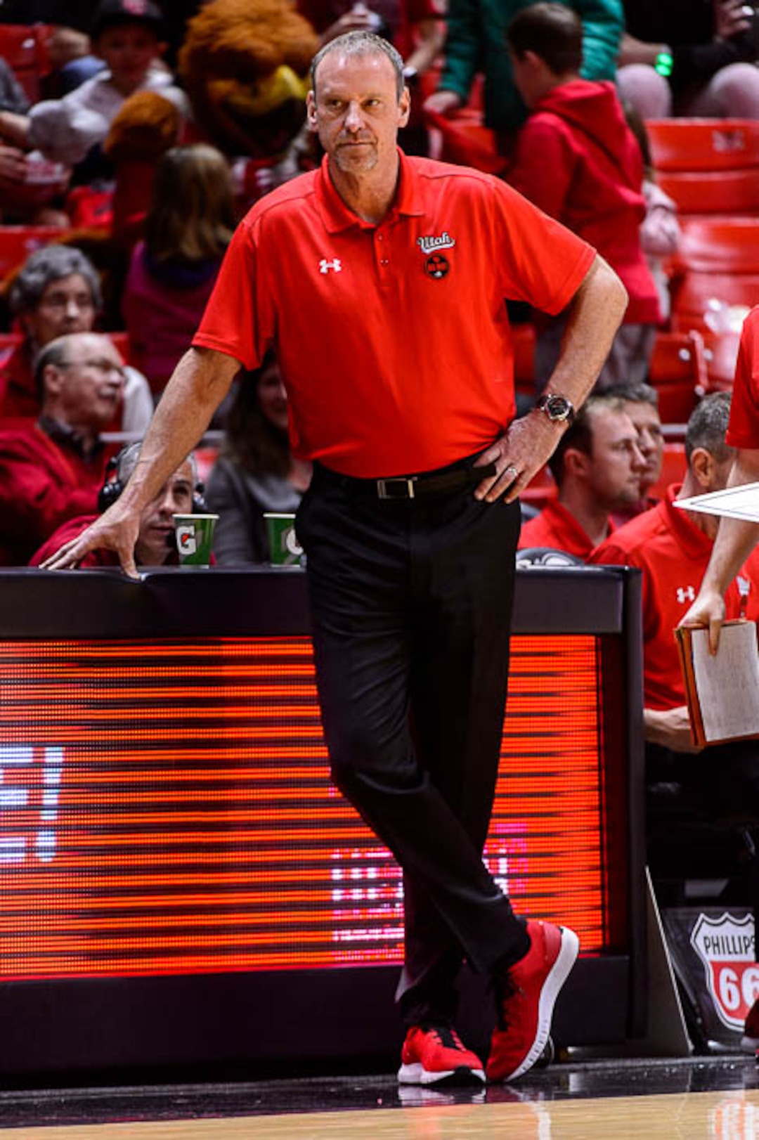 (Trent Nelson | The Salt Lake Tribune)  Utah coach Larry Krystkowiak as Utah hosts Oregon State, NCAA basketball in Salt Lake City on Saturday Feb. 2, 2019.