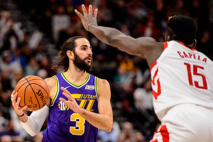(Trent Nelson | The Salt Lake Tribune)  
Utah Jazz guard Ricky Rubio (3). The Utah Jazz host the Houston Rockets, NBA basketball in Salt Lake City on Thursday Dec. 6, 2018.