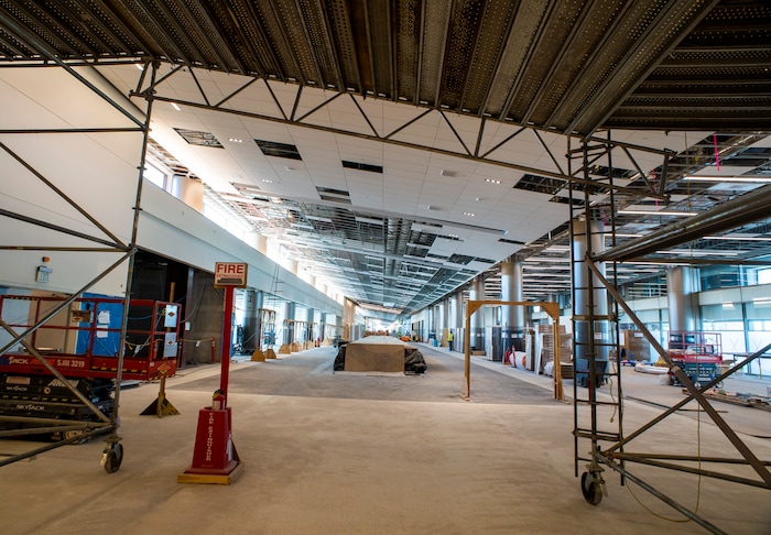 (Rick Egan  |  The Salt Lake Tribune)       Phase one of the new concourse will open In less than a year. Monday, Sept. 23, 2019.