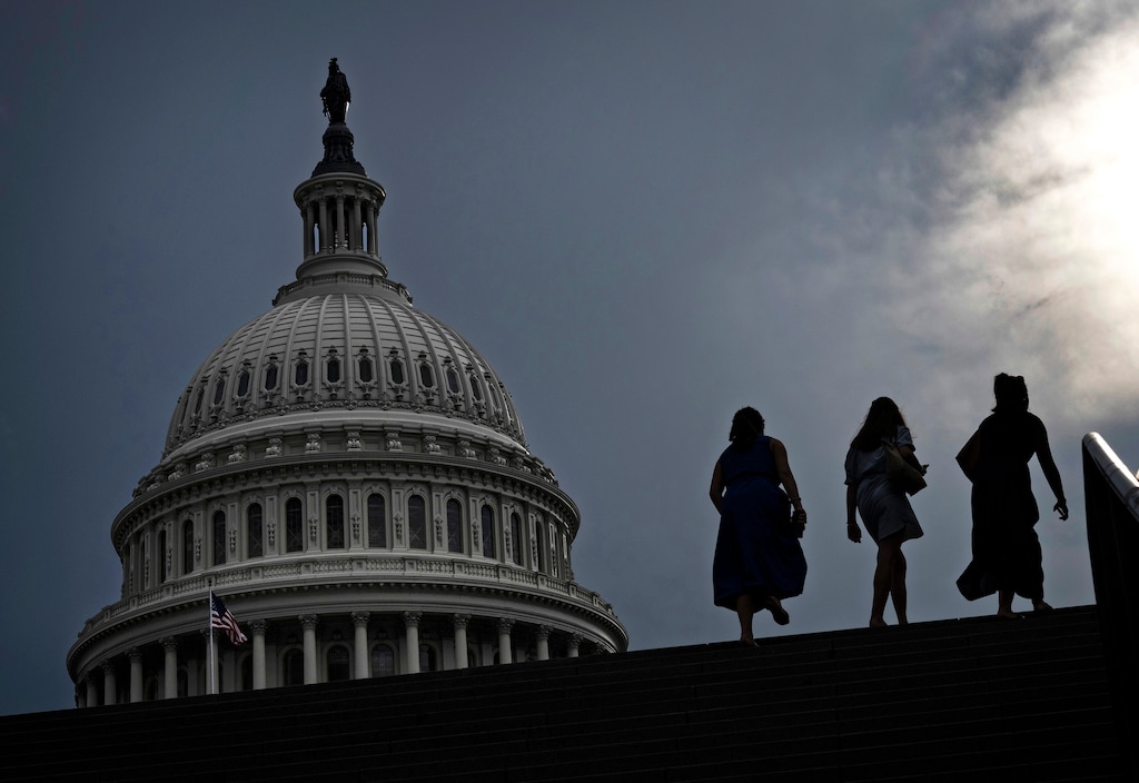 (Haiyun Jiang | The New York Times) The Capitol was quiet Sunday afternoon with President Donald Trump’s “Big Beautiful Bill” deadline of July 4 approaching, in Washington, June 29, 2025. 