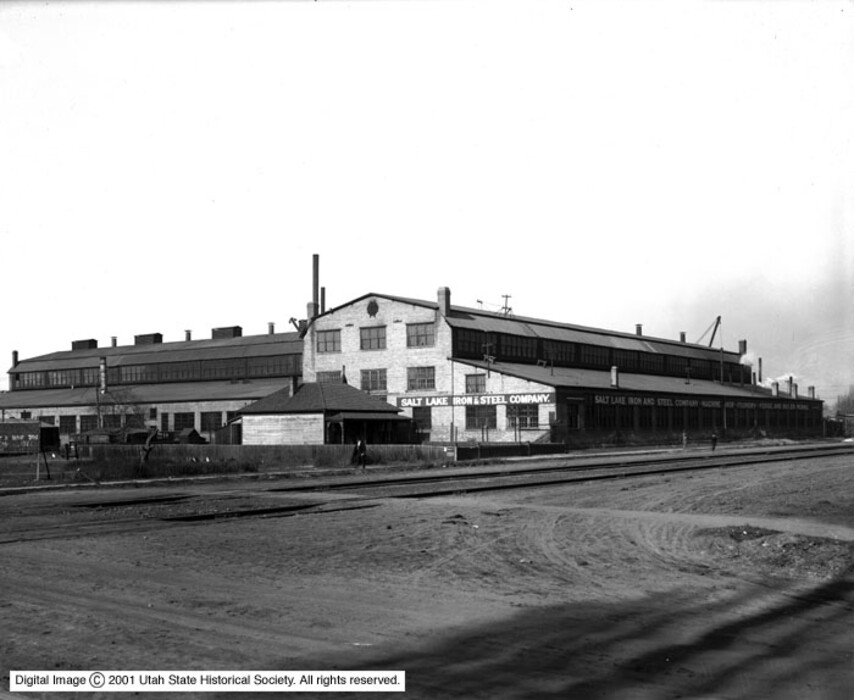 (Image courtesy of Jay Miller / Utah State Historical Society) A 1919 photo of the building on Salt Lake City's west side that houses what was then called Salt Lake Iron & Steel Company. The massive building is now being converted into office spaces by a company called Industry.