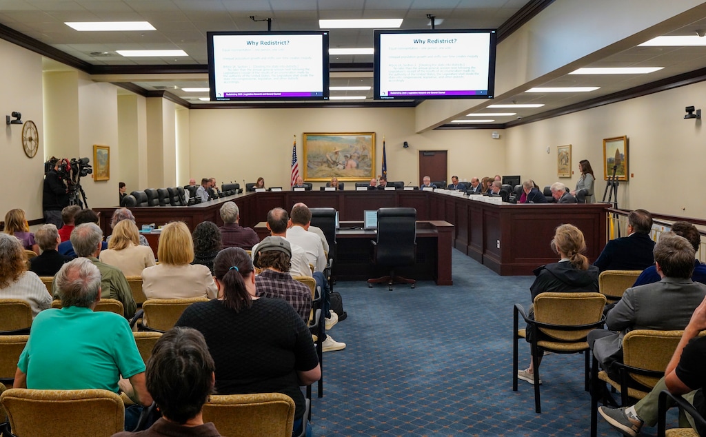 (Chris Samuels | The Salt Lake Tribune) A meeting of the Legislative Redistricting Committee at the Capitol in Salt Lake City, Monday, Sept. 22, 2025.