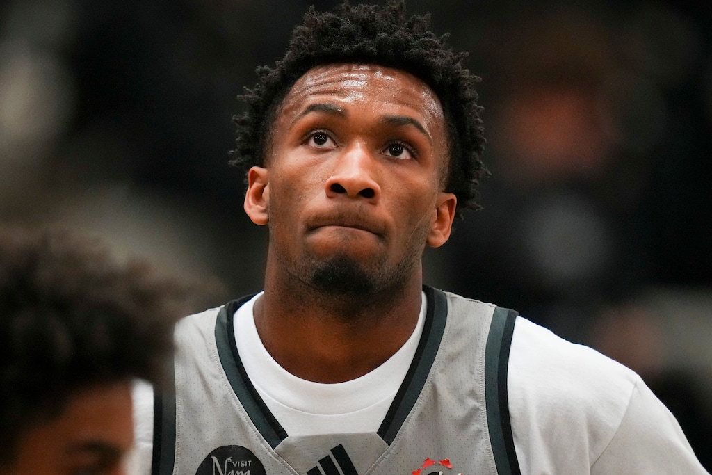 (Bethany Baker  |  The Salt Lake Tribune) As a high school senior at Prolific Prep, Darryn Peterson played in a Grind Session event at Highland High School in Salt Lake City.