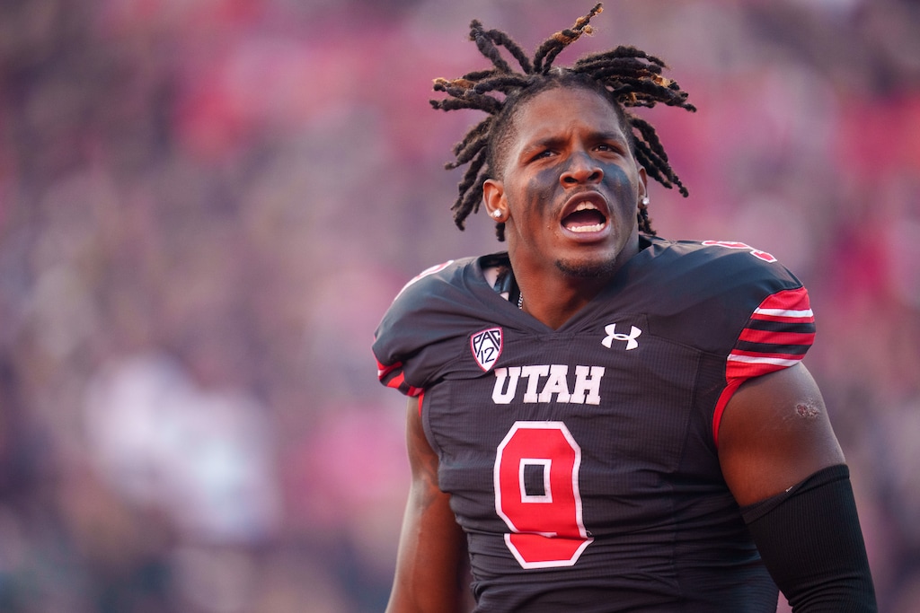 (Trent Nelson  |  The Salt Lake Tribune) Utah Utes running back Tavion Thomas (9) as the University of Utah hosts USC, NCAA football in Salt Lake City on Saturday, Oct. 15, 2022.