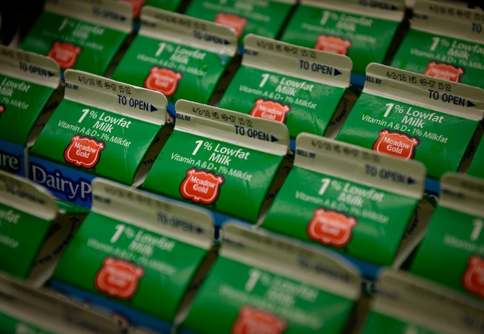 Scott Sommerdorf | The Salt Lake TribuneA milk choice at Backman Elementary SchoolÕs Breakfast in the Classroom program, Wednesday, March 21, 2018.