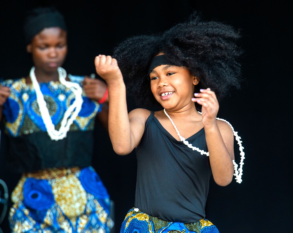 (Rick Egan  |  Tribune file photo)   Shyenne Utai dances with the Siphoya dancers Juneteenth festival at the Ogden Amphitheater, Saturday, June 15, 2019. With the exception of a flag-raising ceremony and a caravan, most of this year's Juneteenth events are online because of the coronavirus.