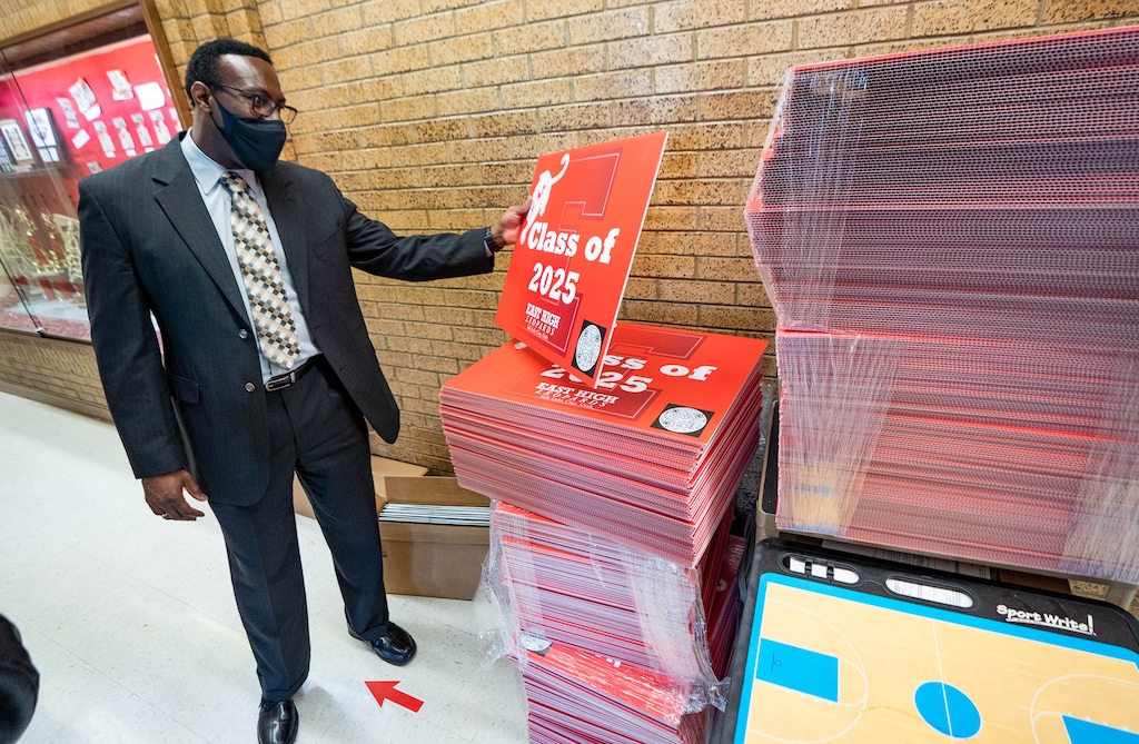 (Francisco Kjolseth | The Salt Lake Tribune) Then the new Salt Lake City School District superintendent, Timothy Gadson III toured East High School on Tuesday, Aug. 24, 2021.