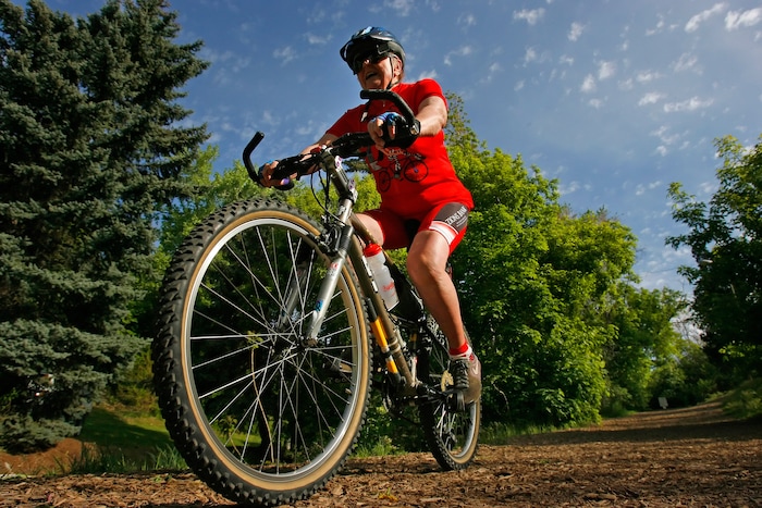(Chris Detrick | Salt Lake Tribune) Alice Telford rides her bike in Salt Lake City's Memory Grove in 2006. Telford, co-founder of the Little Red women's bike ride in Cache Valley, died Jan. 27, 2025, at age 101.