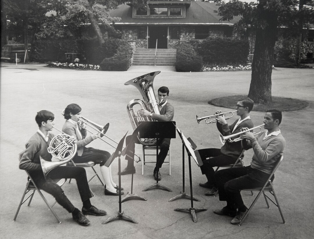 (Jeremy Harmon  | The Salt Lake Tribune) Gary Ofenloch, center, is seen with other students at the International Music Camp in Interlochen, Mich., in 1968. Ofenloch is retiring after 36 years as the principal tuba player for the Utah Symphony. He is the longest tenured brass player in the symphony's history.
