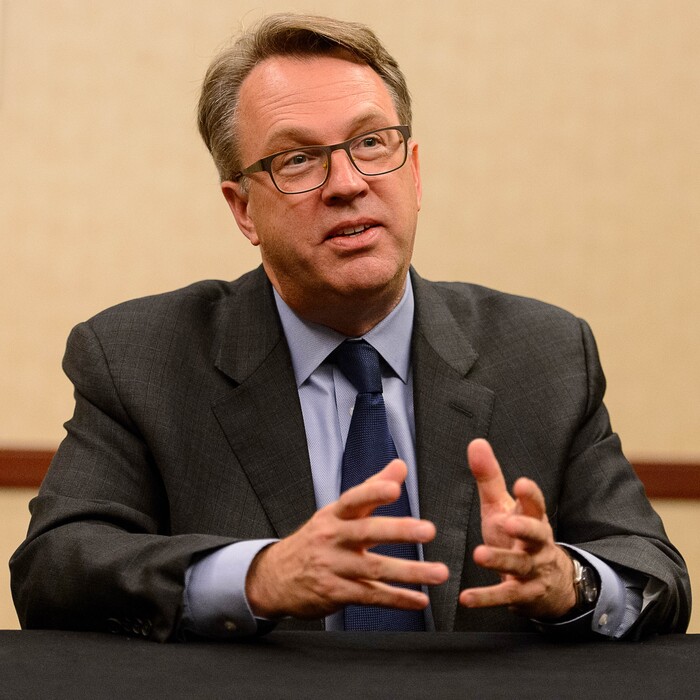 (Trent Nelson | The Salt Lake Tribune)  John Williams, president of the Federal Reserve Bank of San Francisco, at an interview in Salt Lake City Thursday October 12, 2017.