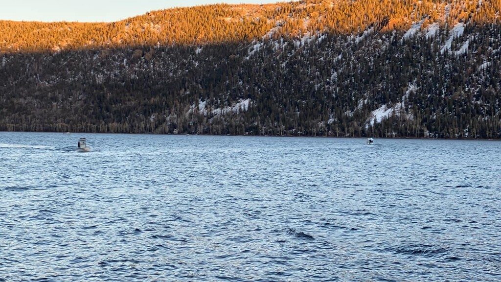 (Courtesy of Sevier County Sheriff's Office) Crews go out on Fish Lake in Sevier County on Friday after a boat was reported to have capsized.