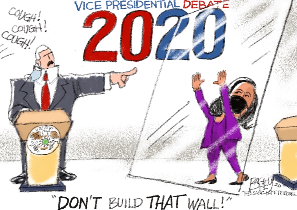 (Pat Bagley | The Salt Lake Tribune) This cartoon, titled "Build THIS Wall!," appears in The Salt Lake Tribune on Wednesday, Oct. 7, 2020.