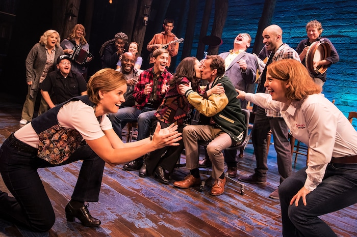 (Matthew Murphy  |  photo courtesy Broadway at the Eccles) The ensemble of the national tour of the Broadway musical "Come From Away," which will play at Salt Lake City Eccles Theater, Nov. 6-11, 2018.