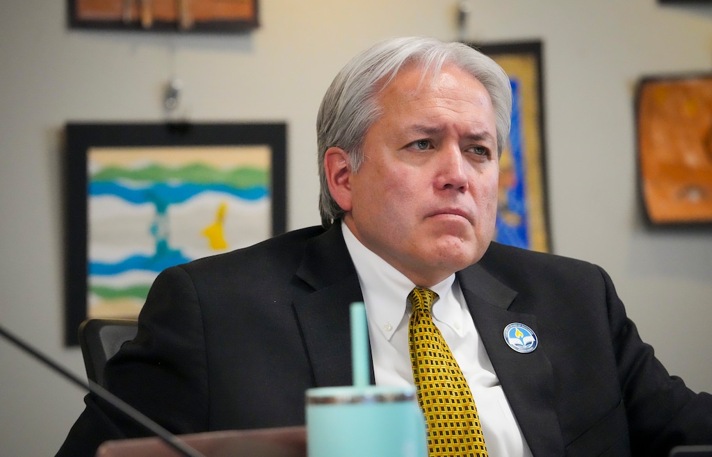 (Bethany Baker | The Salt Lake Tribune) Board member Joseph Kerry listens during a meeting for the Utah State Board of Education in Salt Lake City on Thursday, April 3, 2025. Kerry has said the Utah Professional Practices Advisory Commission, or UPPAC, “is in need of reform."