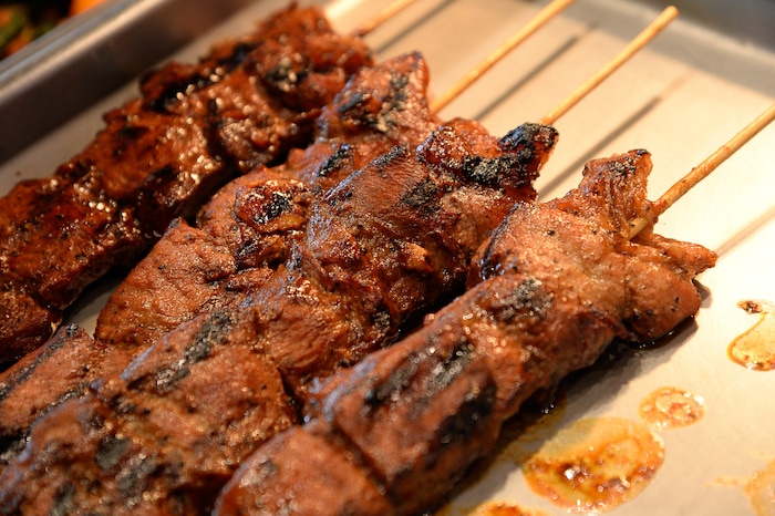 (Francisco Kjolseth  |  The Salt Lake Tribune)  BFF Turon, a new Filipino restaurant in West Jordan serves up turo-turo or cafeteria style food. Included on the menu is the grilled pork BBQ, a filipino-style kebab skewered and marinated in sweet and smoky BBQ sauce.