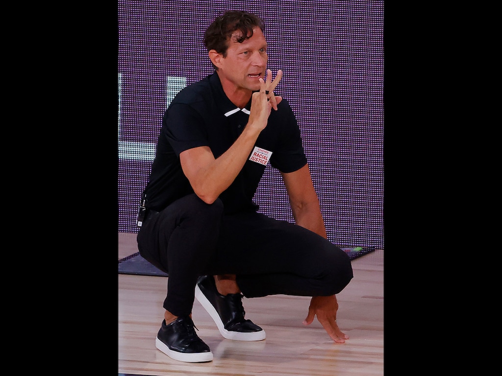 (Kevin C. Cox | Pool via AP) Utah Jazz coach Quin Snyder signals to his team against the Denver Nuggets during the third quarter of Game 4 of an NBA basketball first-round playoff series, Sunday, Aug. 23, 2020, in Lake Buena Vista, Fla.
