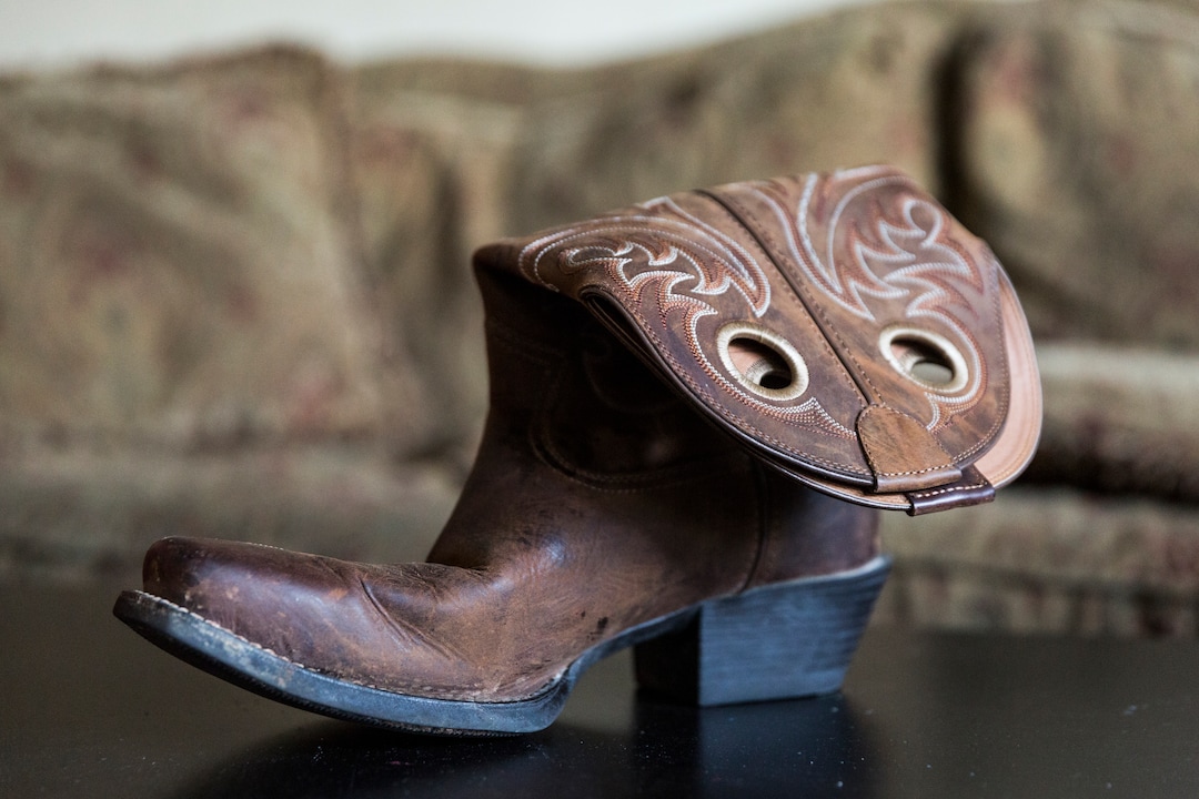 (Emily Berl | The Washington Post) A boot Jonathan Smith wore to the Route 91 Harvest festival.