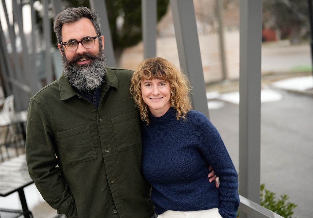 (Francisco Kjolseth | The Salt Lake Tribune) Jared and Jerusha Hess, the Utah-based makers of “Napoleon Dynamite,” stand for a portrait on Thursday, Jan. 4, 2023, in Salt Lake City. The Hesses' first animated short film, "Ninety-Five Senses," received an Academy Award nomination on Tuesday, Jan. 23, 2024.
