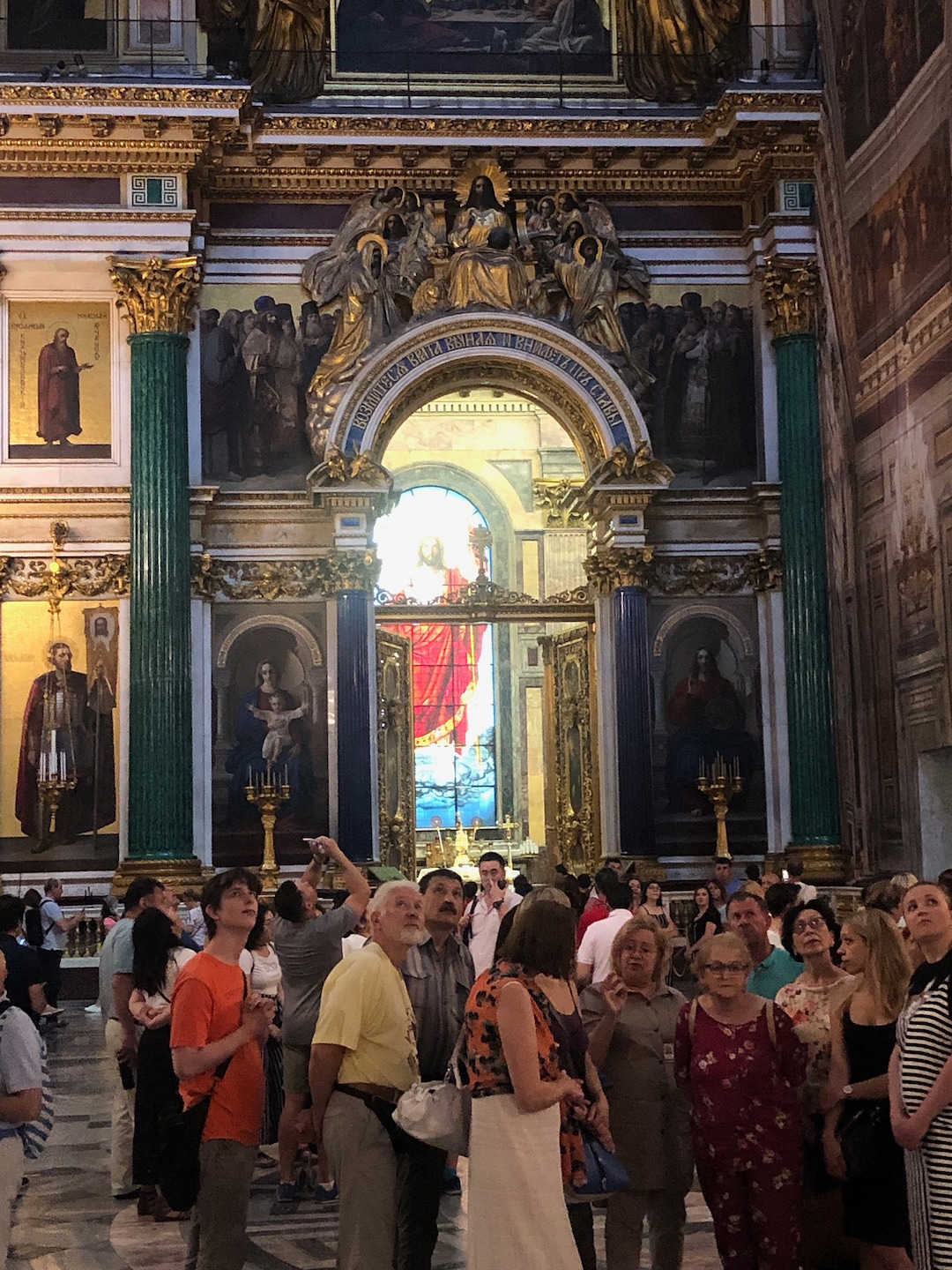 (Michael Stack  |  Special to The Salt Lake Tribune) Inside St. Isaac’s Cathedral in St. Petersburg with Icons of saints and czars.