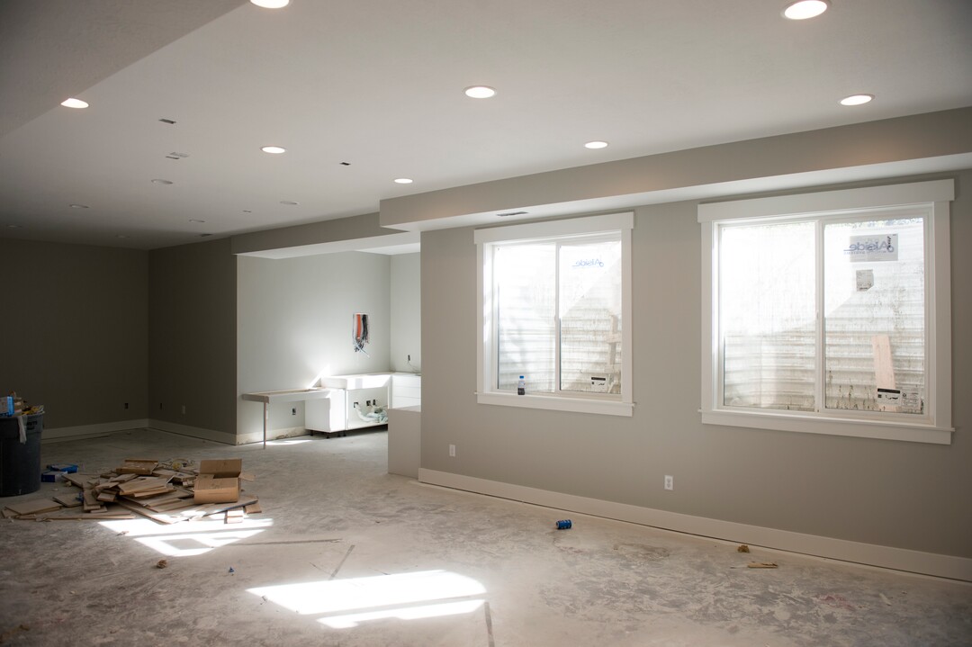 (Rick Egan  |  The Salt Lake Tribune)    Basement office area with 10-foot ceilings, in a custom home in Riverton, Monday, Sept. 24, 2018.