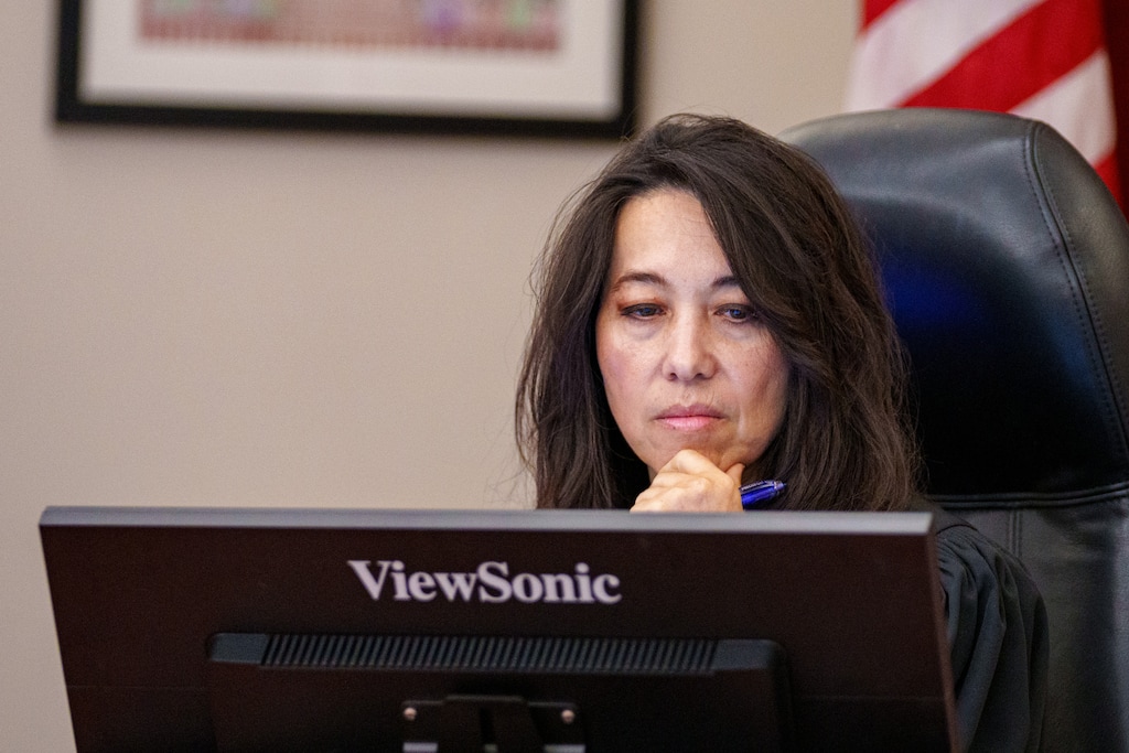 (Trent Nelson | The Salt Lake Tribune) Judge Dianna Gibson holds a hearing on UtahÕs congressional maps process, in Salt Lake City on Friday, Aug. 29, 2025. Judge Gibson previously ruled Ñ based on a decision last year by the Utah Supreme Court Ñ that the Legislature had violated votersÕ constitutional right to make laws when legislators repealed Proposition 4, the citizen-passed Better Boundaries initiative.