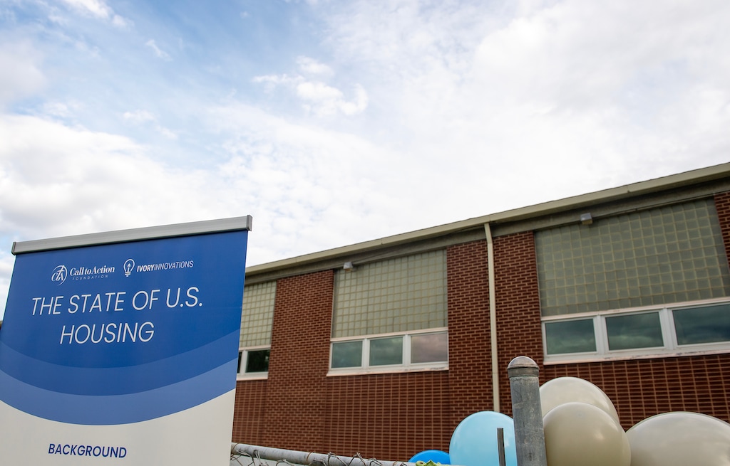 (Chris Samuels | The Salt Lake Tribune) A news conference for an affordable housing initiative, Tuesday, Sept. 19, 2023. The the event was held at the old Liberty Wells Center in Salt Lake City, which was donated as a site for over 60 affordable residences.