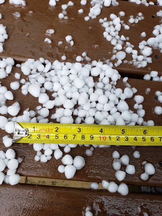 (Courtesy of Nicolas Brown) Nicolas Brown of West Jordan shared this photo of hail to Twitter on Sunday, June 7, 2020, as a storm moved through the Salt Lake Valley.