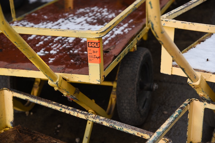(Francisco Kjolseth  |  The Salt Lake Tribune)  Stickers mark sold items as Wednesday marks the official last day of business for Wasatch Shadows garden and landscape center in Sandy. After 42 years, owners, Loren and Debbie Nielsen, are retiring. They have sold the 10 acre plot, just west of the Real Soccer Stadium, to Sandy City for future development.