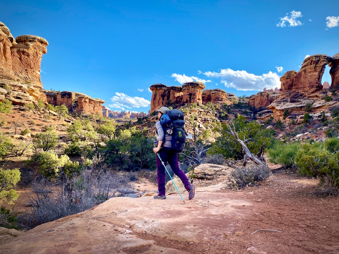 (Emily Pennington  |  Little A) Emily Pennington hikes in the Needles area of Canyonlands National Park. Pennington has written a memoir, "Feral," about her experience visiting all the national parks in the United States.