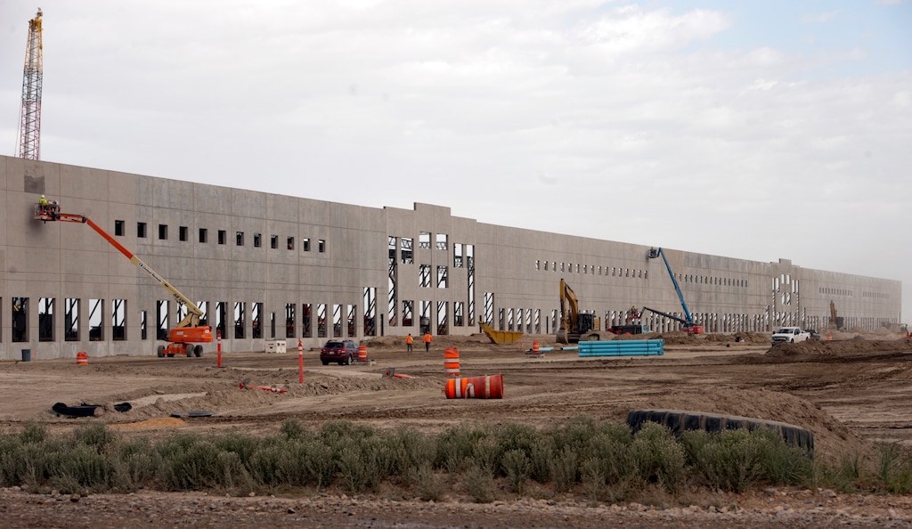 (Ed Kosmicki | Special to The Tribune) One of the many, huge distribution centers now under construction west of Salt Lake City, at the site of a proposed inland port by the State of Utah Thursday, June 10, 2021.