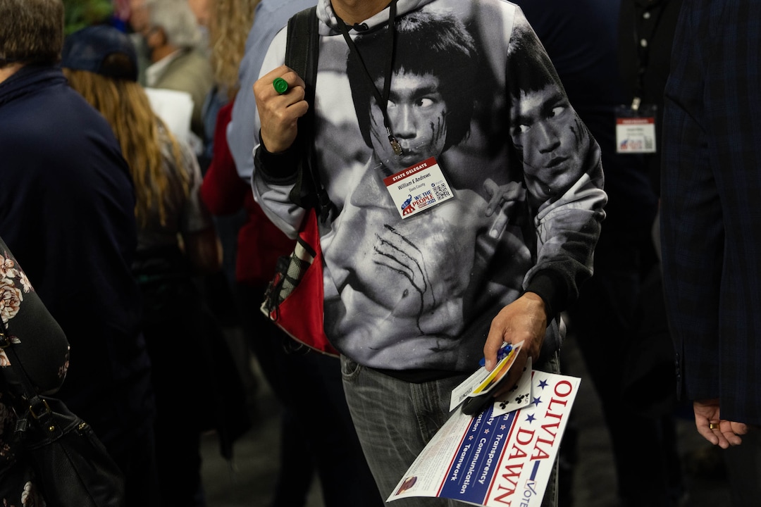 (Francisco Kjolseth | The Salt Lake Tribune) Delegates attend the Utah Republican Party’s 2021 Organizing Convention at the Maverik Center in West Valley City on Saturday, May 1, 2021, as they return to an in-person format after the pandemic forced the nominating convention to go online last year.