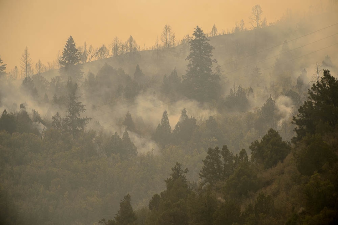 (Trent Nelson | The Salt Lake Tribune) The Coal Hollow Fire burns along Highway 6 in Utah County, Friday Aug. 10, 2018.