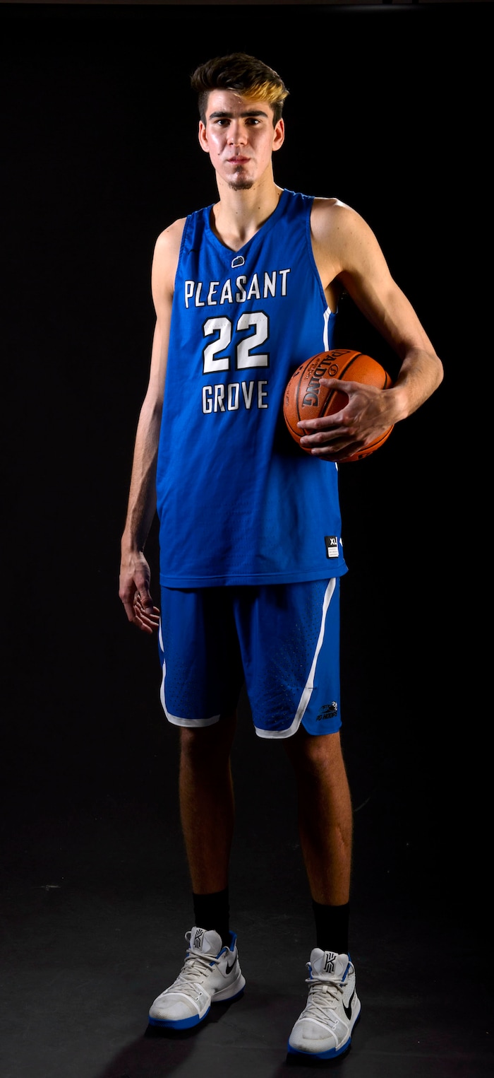 (Steve Griffin  |  The Salt Lake Tribune)  Prep basketball Matt Van Komen, Pleasant Grove, in the Salt Lake Tribune studio in Salt Lake City Tuesday April 10, 2018.