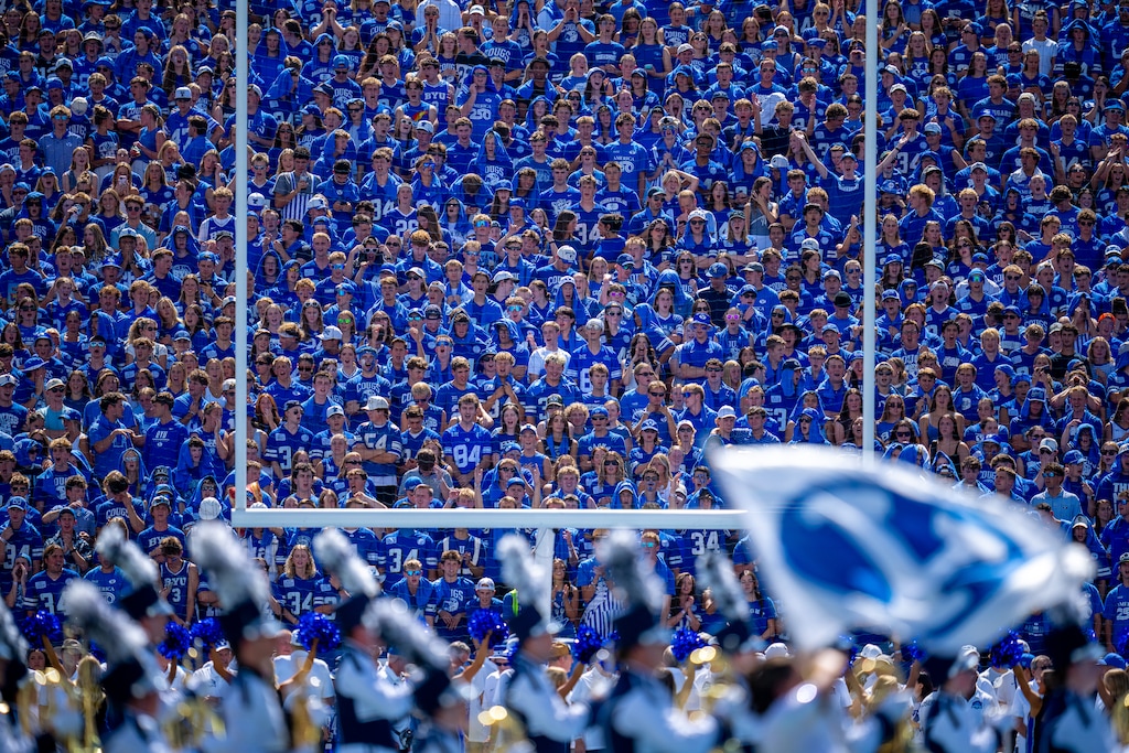 (Trent Nelson  |  The Salt Lake Fans, as BYU hosts Arizona, NCAA football in Provo on Saturday, Sept. 12, 2026.