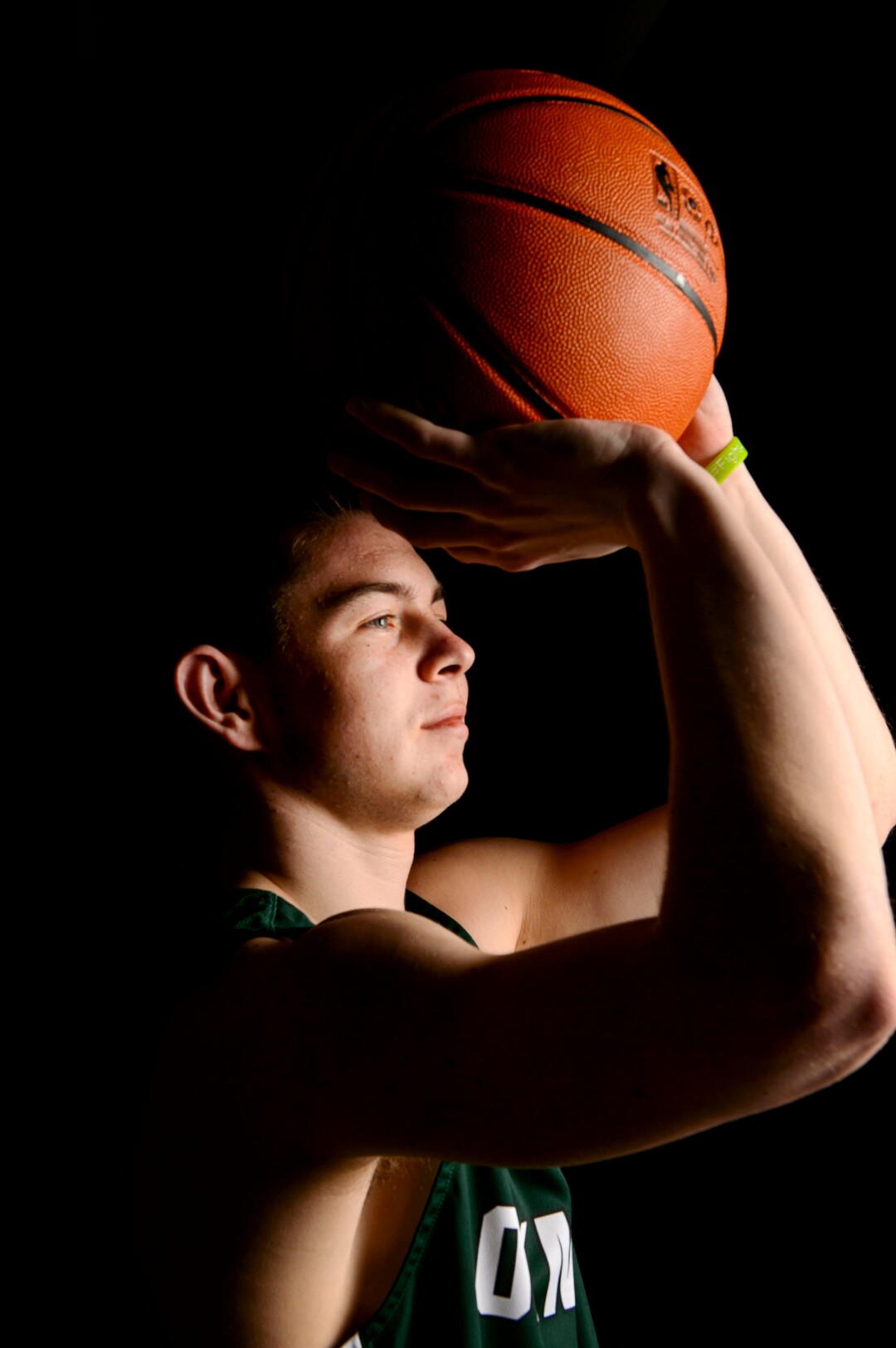 (Steve Griffin  |  The Salt Lake Tribune)  Prep basketball Rylan Jones, Olympus, in the Salt Lake Tribune studio in Salt Lake City Tuesday April 10, 2018.