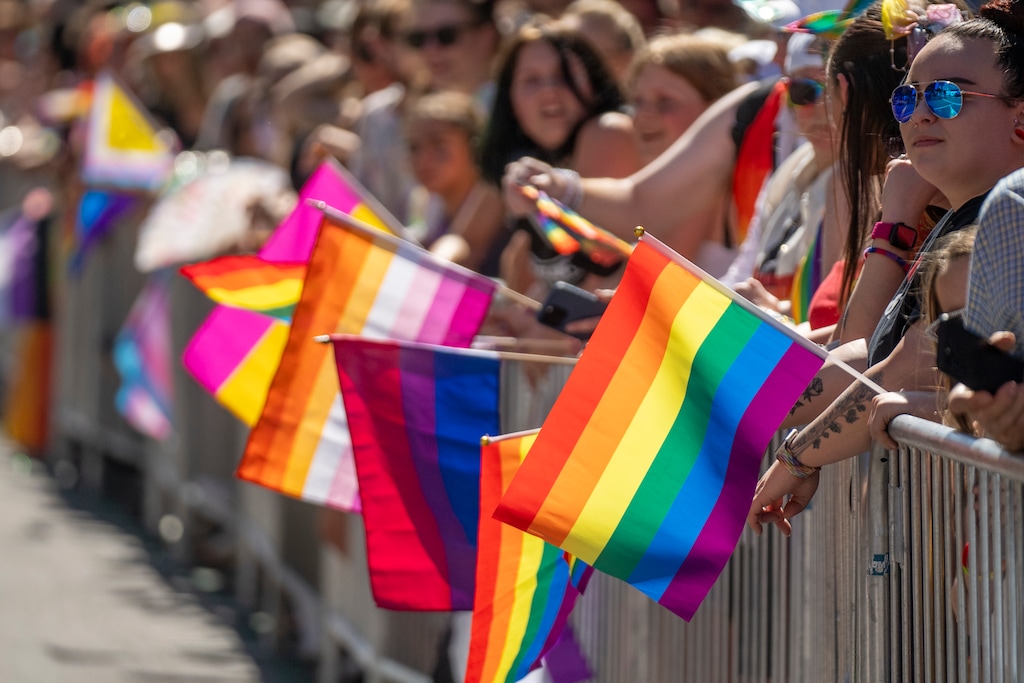 (Rick Egan | The Salt Lake Tribune) Pride flags at the Pride Parade, on Sunday, June 8, 2025.