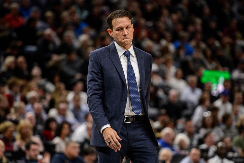 (Trent Nelson | The Salt Lake Tribune)  Utah Jazz head coach Quin Snyder reacts to a twelve-point deficit going into the fourth quarter as the Utah Jazz host the Oklahoma City Thunder, NBA basketball in Salt Lake City, Saturday December 23, 2017.