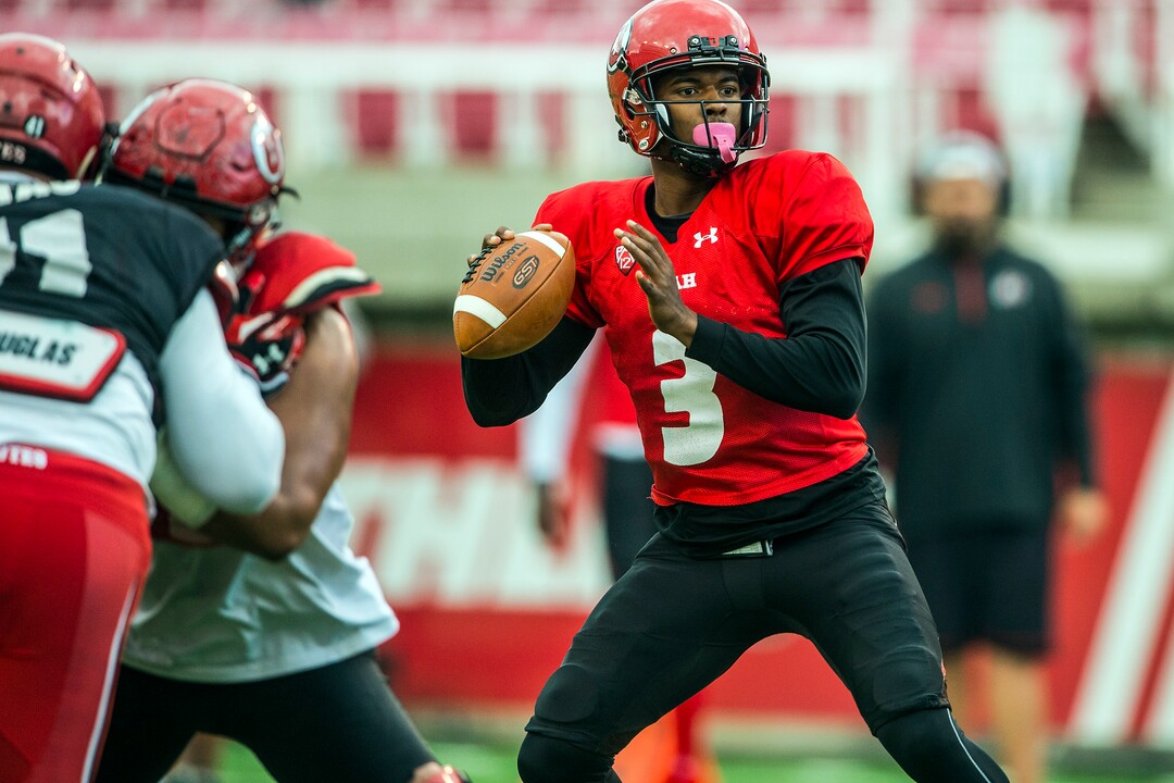 Chris Detrick  |  The Salt Lake TribuneUtah Utes quarterback Troy Williams (3) during a scrimmage at Rice-Eccles Stadium Friday March 31, 2017.  