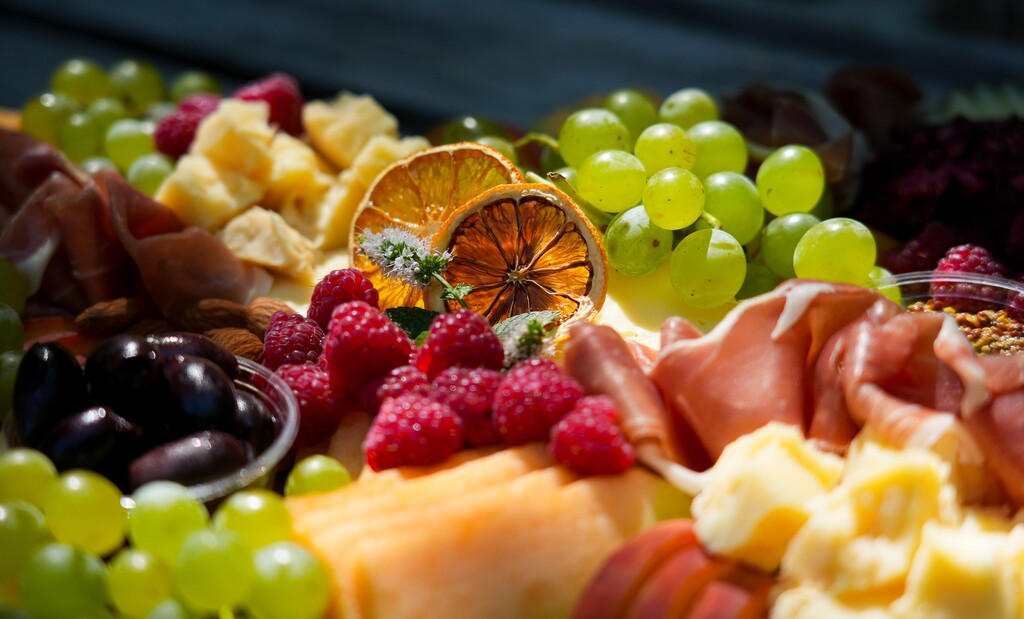 (Bethany Baker  |  The Salt Lake Tribune) A charcuterie platter created by Nicole Simper, the proprietor of Maven Oak Creative, seen here in Murray on Monday, Aug. 26, 2024. 