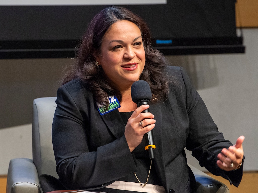(Rick Egan  |  Tribune file photo) State Sen. Luz Escamilla makes a comment during a debate with Salt Lake City Councilwoman Erin Mendenhall, hosted by the Utah Independent Business Coalition and Utah LGBTQ+ Chamber of Commerce at the Salt Lake City Library on Thursday, Oct. 24, 2019.