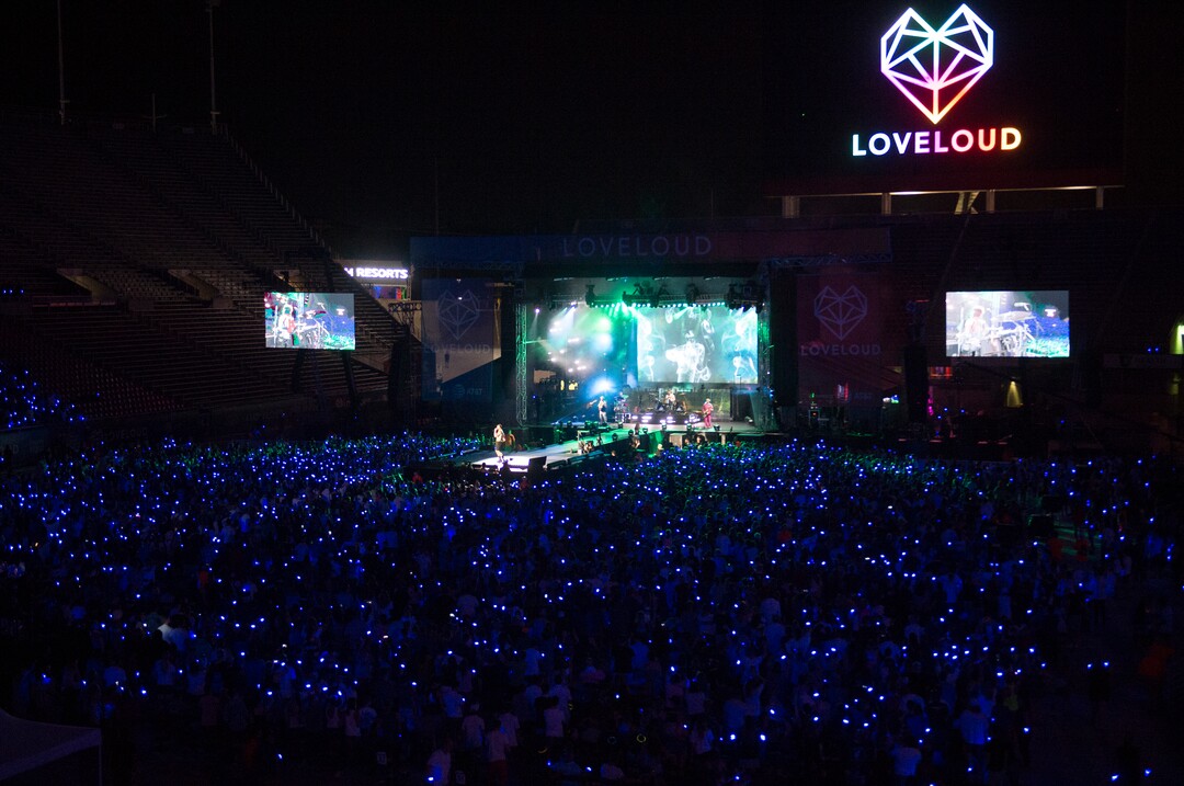 (Rick Egan  |  The Salt Lake Tribune)     Imagine Dragons play the Loveloud Festival at Rice-Eccles Stadium, Saturday, July 28, 2018.