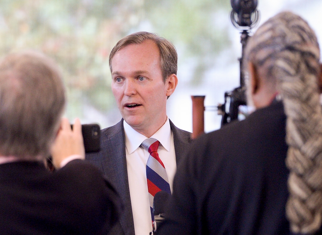 (Leah Hogsten  |  The Salt Lake Tribune)  Rep. Ben McAdams on Friday said that while he will not prejudge the outcome of the impeachment inquiry into President Donald Trump, a formal probe is necessary to determine the facts. McAdams’ Oct. 4, 2019 remarks came after a gathering at the Midvale Senior Center. He began the event with a brief statement on the impeachment inquiry and declined to take questions before pivoting to the scheduled topic of the town hall: health and wellness.