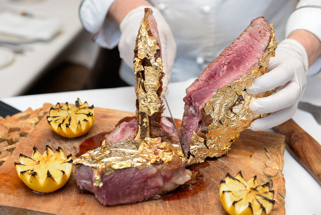 (Francisco Kjolseth  |  The Salt Lake Tribune) Salt Lake City's most expensive and extravagant steaks cost up to $260 and are topped with edible gold flakes