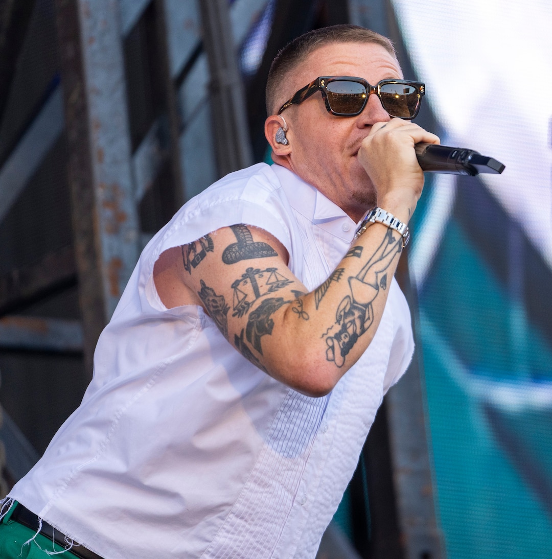 (Rick Egan | The Salt Lake Tribune)  Macklemore performs at Rice-Eccles Stadium, on Friday, Aug. 5, 2022.