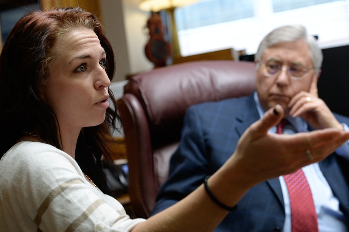 (Francisco Kjolseth | The Salt Lake Tribune) Kiersten Pyke, 26, is joined by her attorney Bob Sykes on Monday, May 7, 2018, in Salt Lake City to talk about their filed case in state court involving serious sexual abuse against actor Tom Sizemore. In 2003, when Kiersten was an 11-year-old child actress, she was costarring in a movie filmed in Utah where Sizemore played her father. While she was on the set during scenes, Sizemore allegedly abused the young girl.
