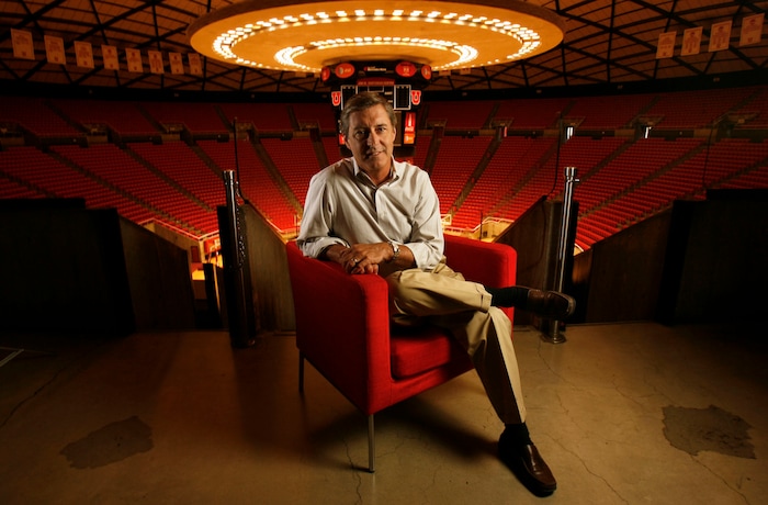 (Francisco Kjolseth  |  Tribune File Photo)  University of Utah Athletic Director Chris Hill photographed at the Huntsman Center on July 1, 2008.