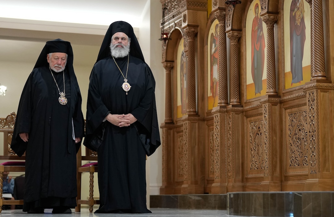 (Francisco Kjolseth  |  The Salt Lake Tribune) Bishop Spyridon of Amastris and Metropolitan Constantine of Denver attend opening ceremonies for St. Anna Greek Orthodox Church in Sandy on Saturday, July 13, 2024.