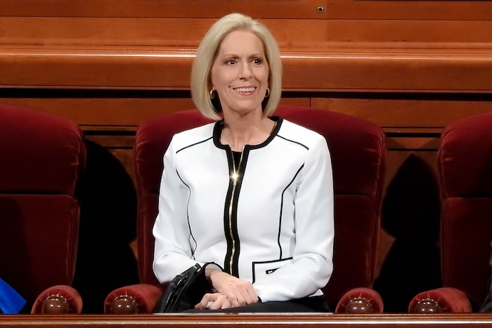(Trent Nelson | The Salt Lake Tribune)  Primary General President Joy D. Jones at the General Women's Session of the 187th Semiannual General Conference of the The Church of Jesus Christ of Latter-day Saints, in Salt Lake City, Saturday September 23, 2017.