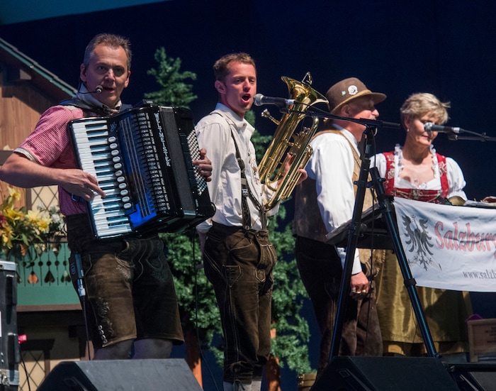 (Rick Egan  |  The Salt Lake Tribune)   Salzburger Echo entertains the crowd, at the Oktoberfest celebration at Snowbird. Sunday, Sept. 30, 2018.